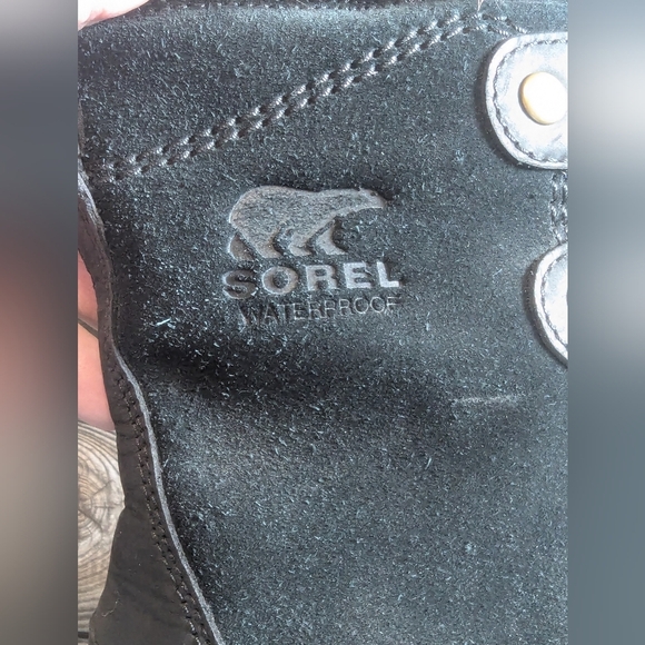 SOREL Explorer Joan Black Snow Boots In Super Condition Size 7 - Picture 8 of 10